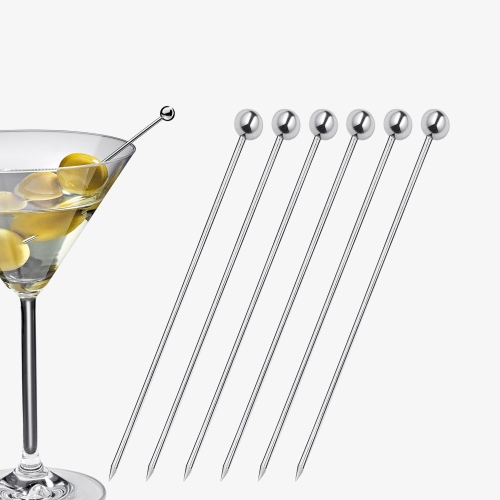 Ruostumattomasta teräksestä valmistetut cocktailtikut, 6-pack - Cilio