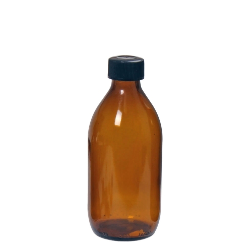 Ruskea lasipullo kierrekorkilla, 300 ml