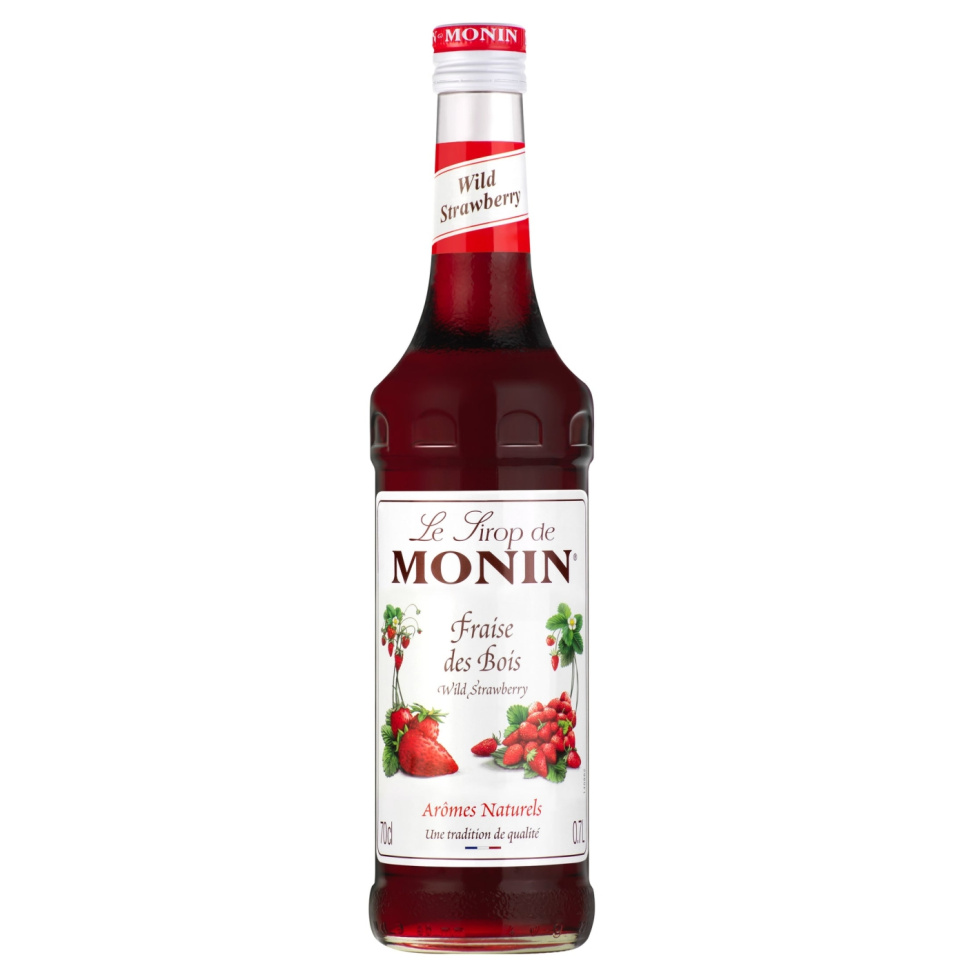 Monin Wild Strawberry Syrup 70 cl ryhmässä Baari & Viini / Baaritarvikkeet / Muut baaritarvikkeet @ KitchenLab (1083-30778)